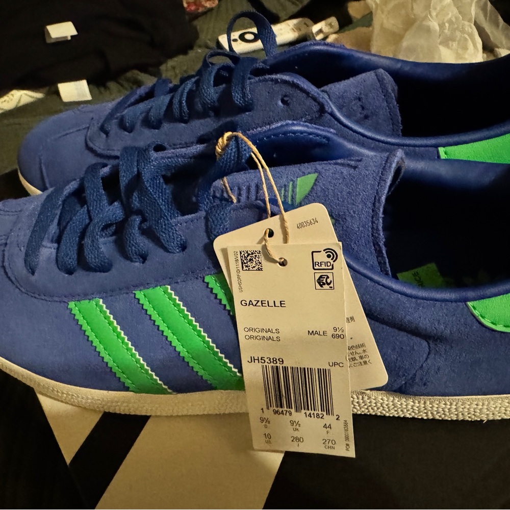 Adidas Gazelle Men's Sneakers in Royal Blue and Neon Green